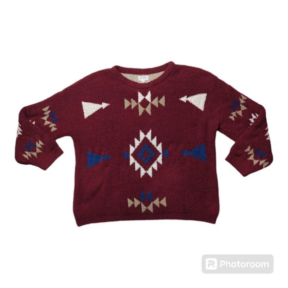 HEYSON Full Size Aztec Soft Fuzzy Sweater Color Red Wine Size 3X - Picture 5 of 11